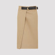 BOTTEGA VENETA Canvas Midi Skirt for Modern Elegance