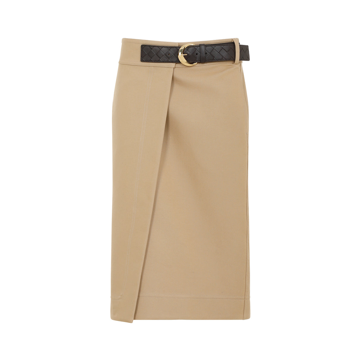 BOTTEGA VENETA Canvas Midi Skirt for Modern Elegance