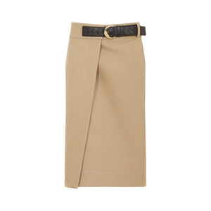 BOTTEGA VENETA Canvas Midi Skirt for Modern Elegance