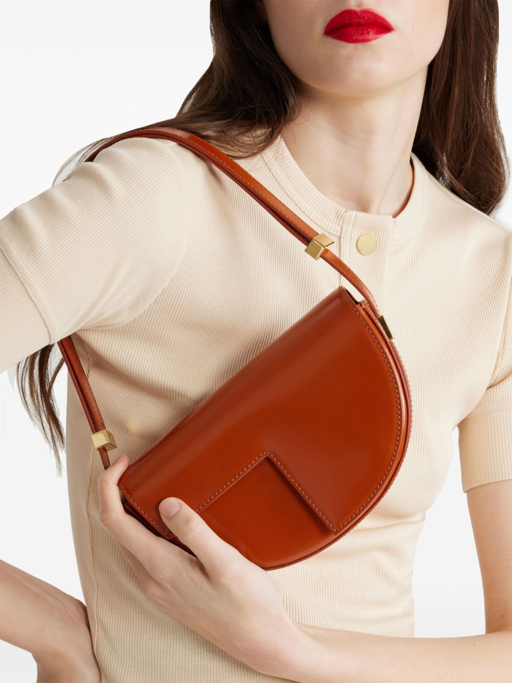 PATOU Mini Leather Shoulder Bag - 20 x 13 x 5 cm