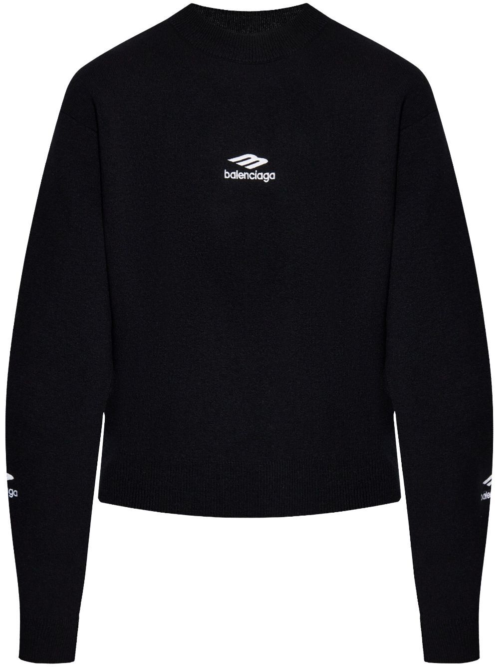 BALENCIAGA Men's Regular Fit Wool Knit Ski Crewneck Sweater