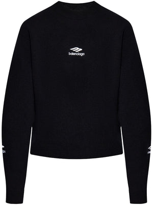 BALENCIAGA Men's Regular Fit Wool Knit Ski Crewneck Sweater