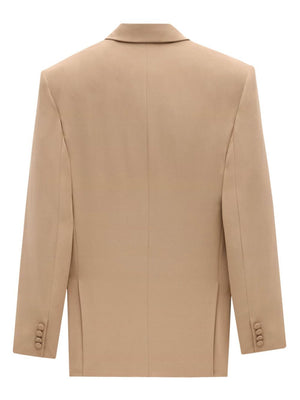 SAINT LAURENT PARIS Oversized Double-Breasted Silk Crepe Blazer