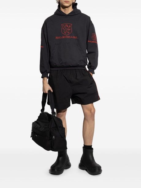 BALENCIAGA Embroidered Logo Mini Track Shorts