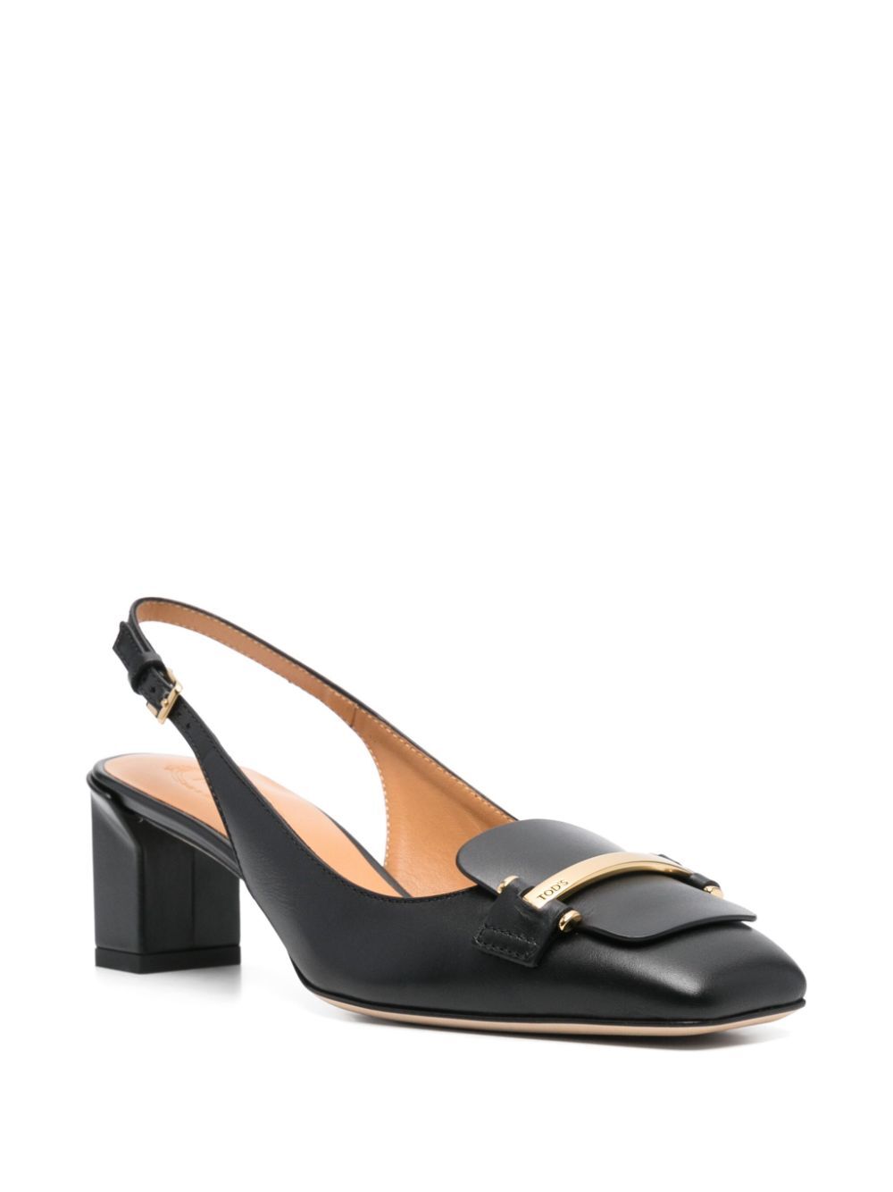 TOD`S Leather Slingback with Metal Bar - 5 cm Heel