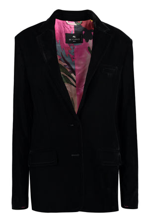 ETRO Elegant Velvet Blazer with Padded Shoulders for Women