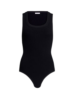 ALAÏA Sleeveless Mini Ribbed Knit Bodysuit