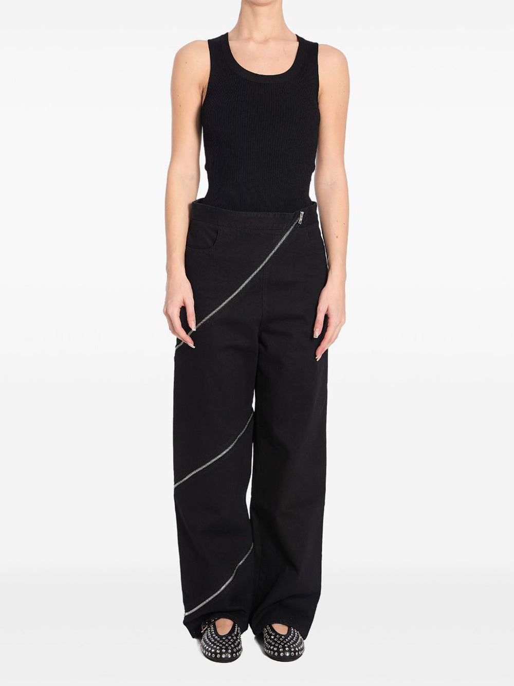 ALAÏA Sleeveless Mini Ribbed Knit Bodysuit