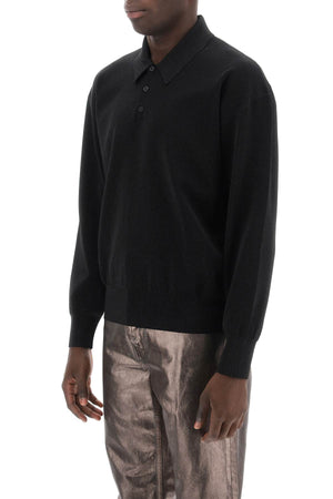 Ferragamo Stretch Lurex Long Sleeve Polo Shirt - Relaxed Fit