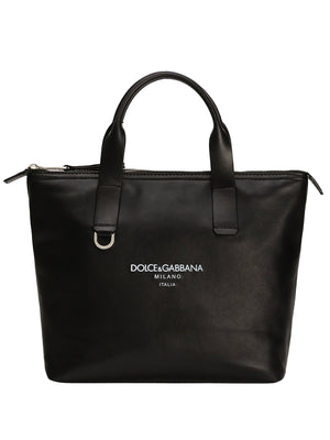 DOLCE & GABBANA Luxurious Leather Tote Bag - 23 x 25 x 10 cm