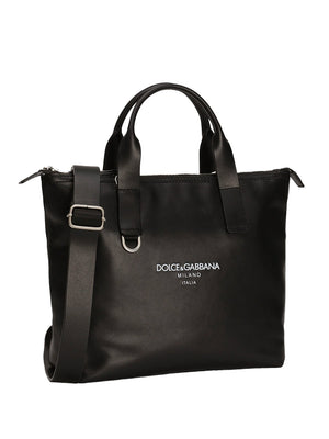 DOLCE & GABBANA Luxurious Leather Tote Bag - 23 x 25 x 10 cm