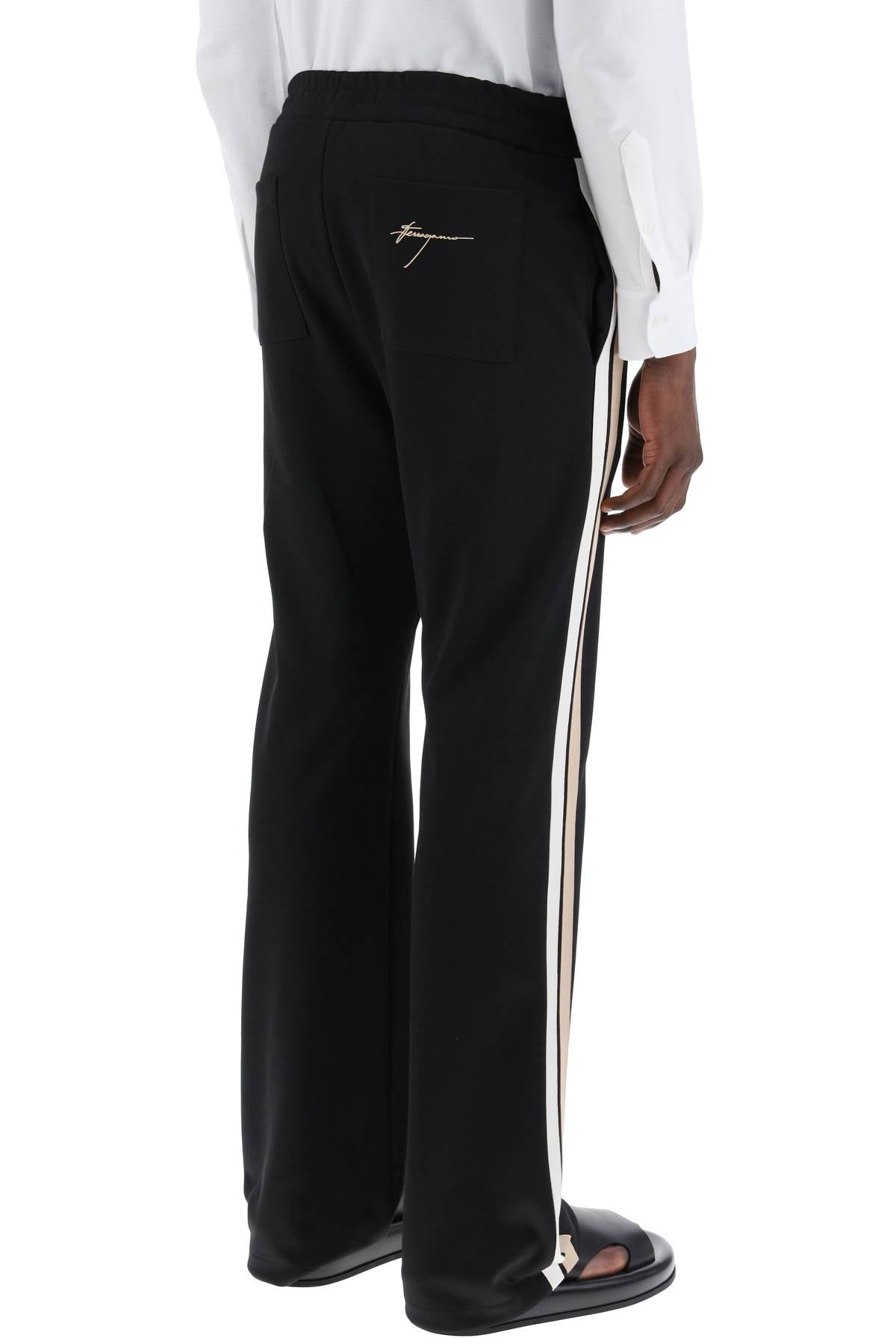 Ferragamo Sporty Pants with Side Stripes - Size M