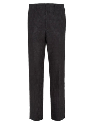 FENDI FF Jacquard Linen Trousers for Women