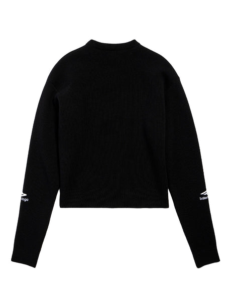 BALENCIAGA Men's Regular Fit Wool Knit Ski Crewneck Sweater