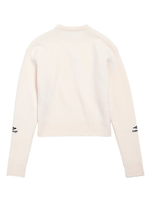 BALENCIAGA Men's Regular Fit Wool Knit Ski Crewneck Sweater