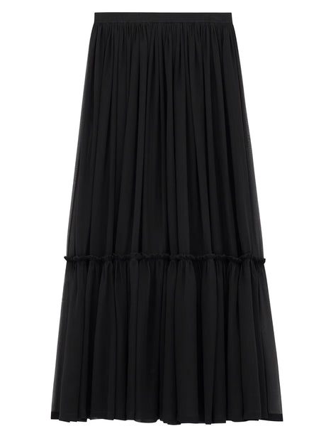 SAINT LAURENT PARIS Men's Pleated Silk Skirt