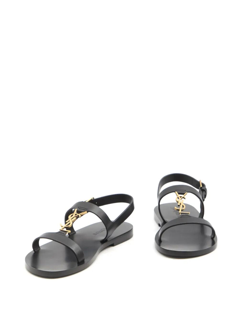 SAINT LAURENT PARIS Smooth Leather T-Strap Men's Sandals