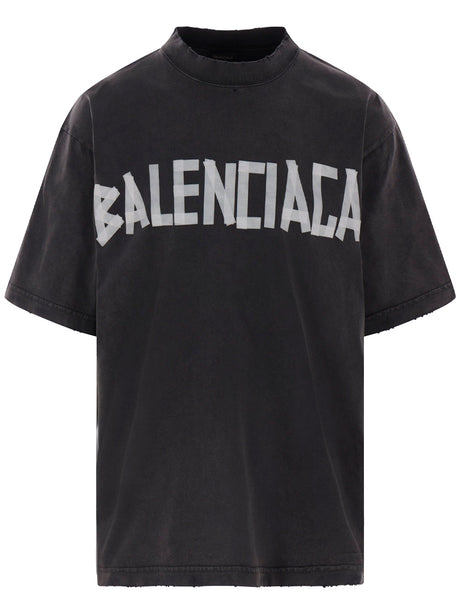 BALENCIAGA Medium Fit Tape Style T-Shirt for Women