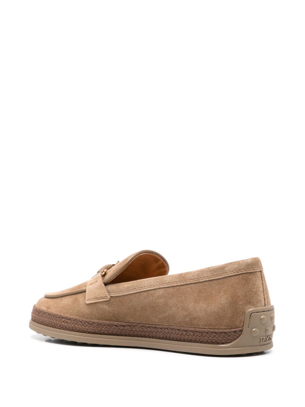 TOD`S Cord Weaving T Ring Suede Loafers for Men