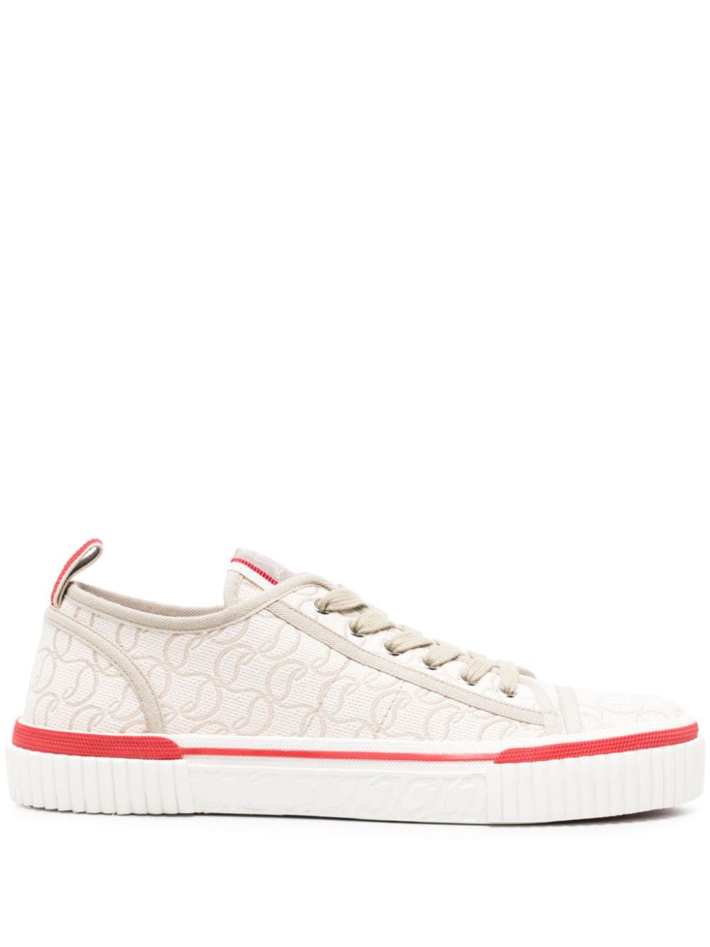 CHRISTIAN LOUBOUTIN Monogram Jacquard Contrast Trim Logo Sneaker