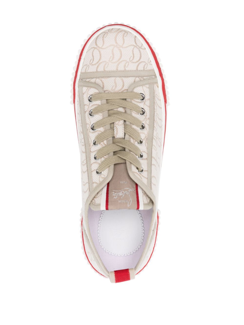 CHRISTIAN LOUBOUTIN Monogram Jacquard Contrast Trim Logo Sneaker