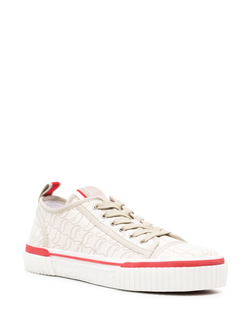 CHRISTIAN LOUBOUTIN Monogram Jacquard Contrast Trim Logo Sneaker