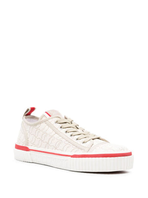 CHRISTIAN LOUBOUTIN Monogram Jacquard Contrast Trim Logo Sneaker