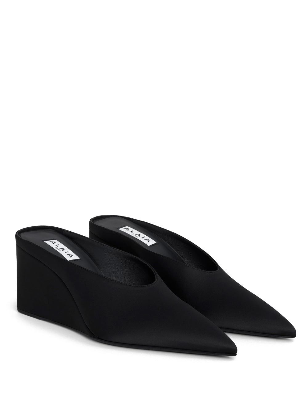 ALAÏA Cube Wedge Satin Flat Shoes - 7.5 cm Heel