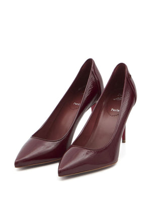 CHRISTIAN LOUBOUTIN Elegant Patent Leather Heels - Women’s Slip-On Pointed Toe Stiletto