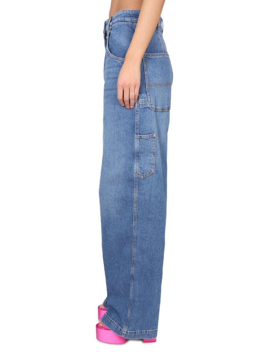 ETRO Women's Cargo Jeans with Front Zipper and Button Closure