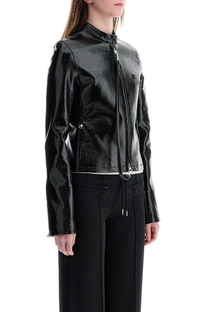 COURREGÈS Premium Glossy Zip Jacket for Women