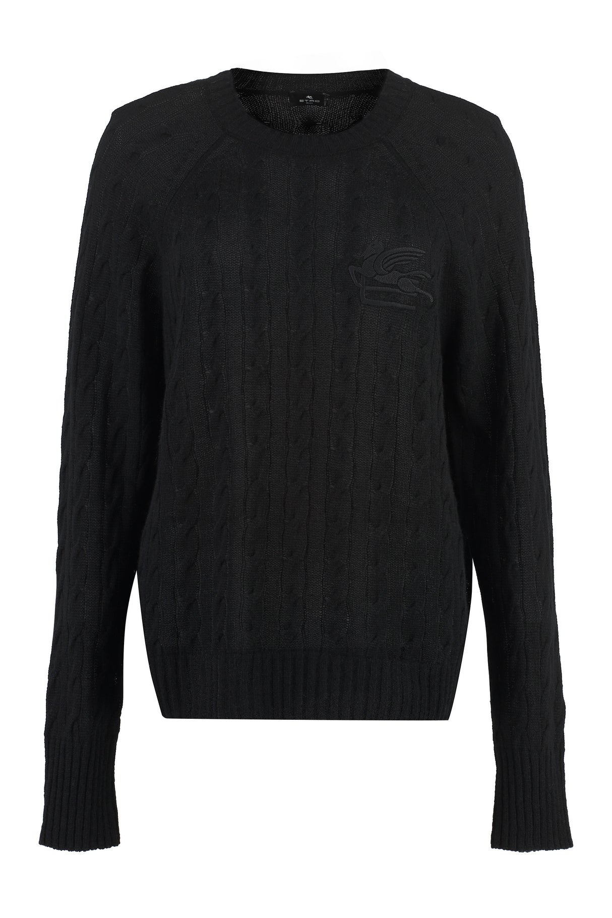 ETRO Cashmere Crew-Neck Sweater with Cable-Knit Design