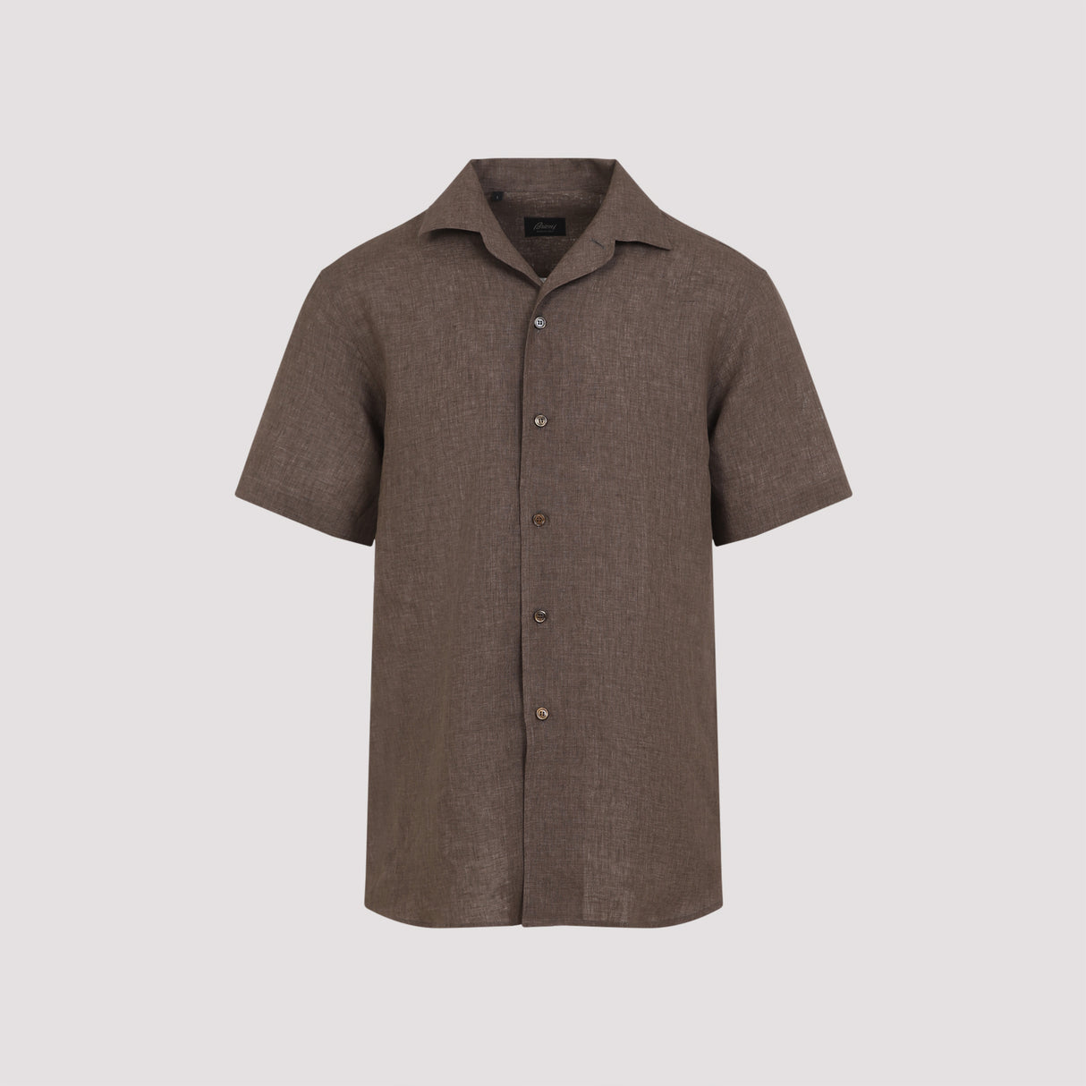 BRIONI Regular Fit Shost Sleeves Linen Shirt