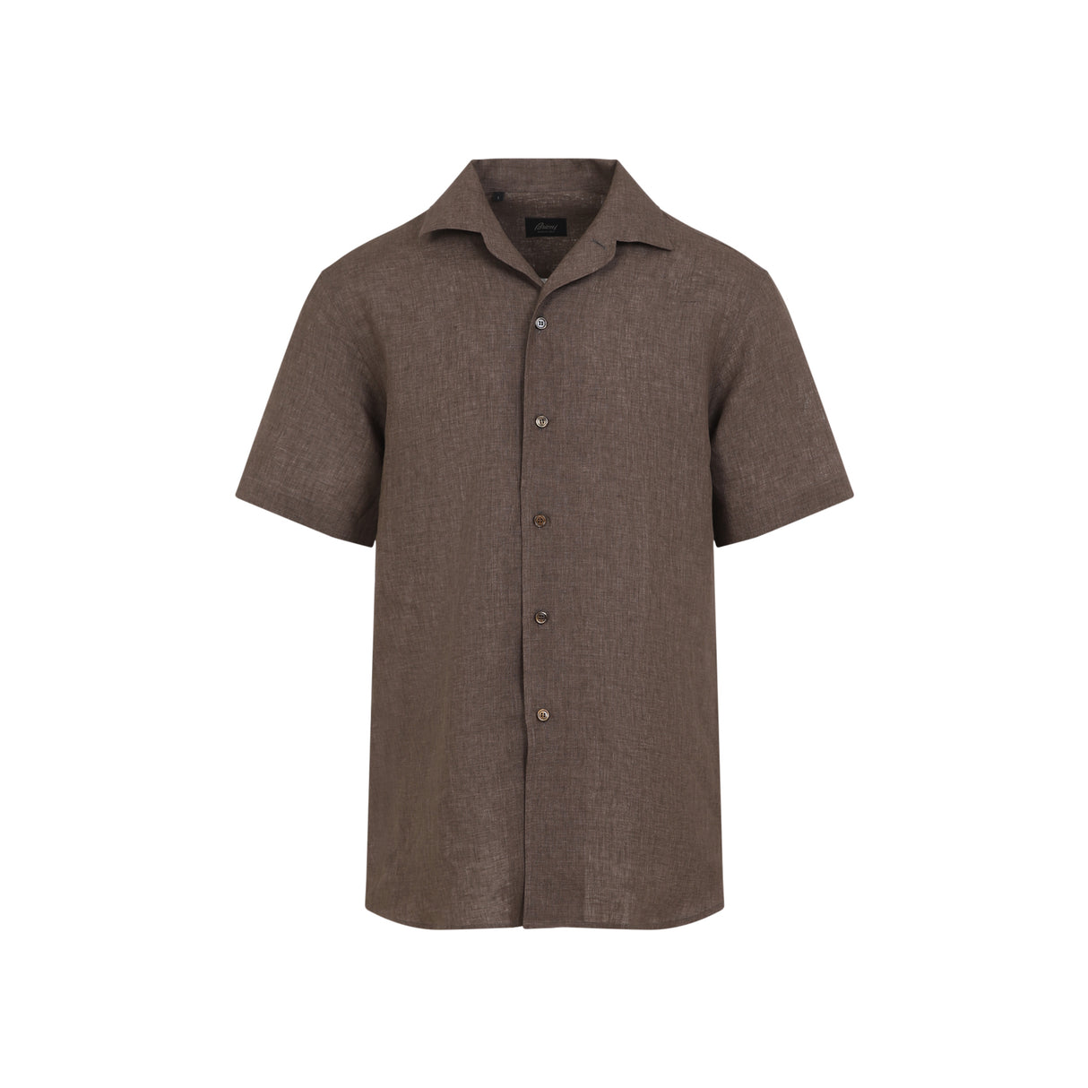 BRIONI Regular Fit Shost Sleeves Linen Shirt