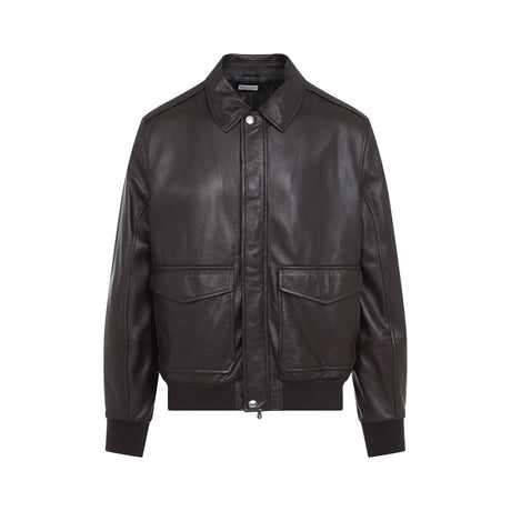 BRUNELLO CUCINELLI Premium Leather Bomber Jacket