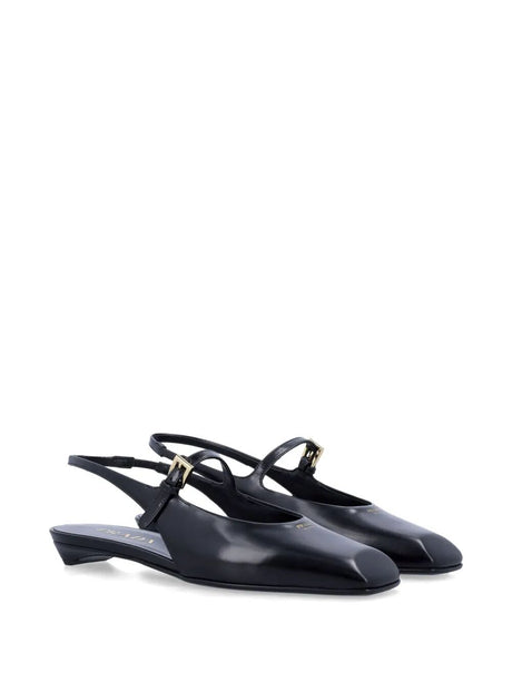 PRADA Leather Slingback Ballerinas with 1.5 cm Heel