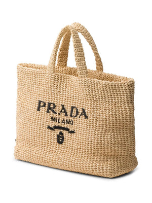 PRADA Crochet Tote Handbag - W 40 x H 34 x D 16 cm