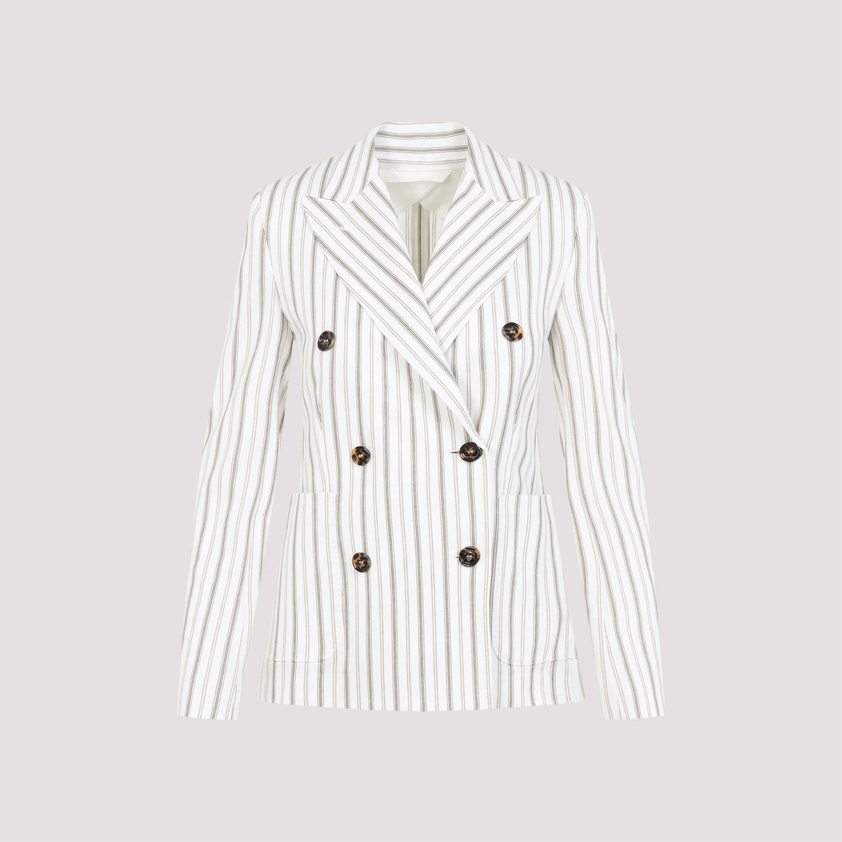 MAX MARA Striped Cotton-Linen Jacket