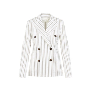 MAX MARA Striped Cotton-Linen Jacket