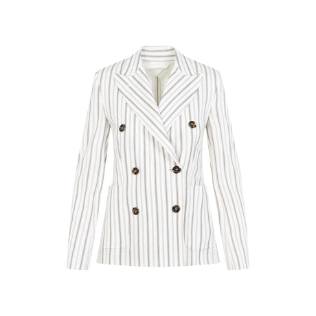 MAX MARA Striped Cotton-Linen Jacket