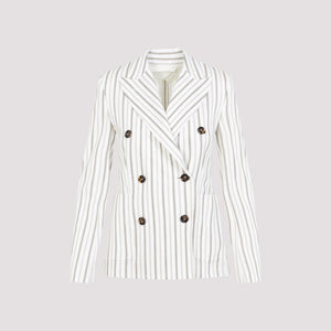 MAX MARA Striped Cotton-Linen Jacket