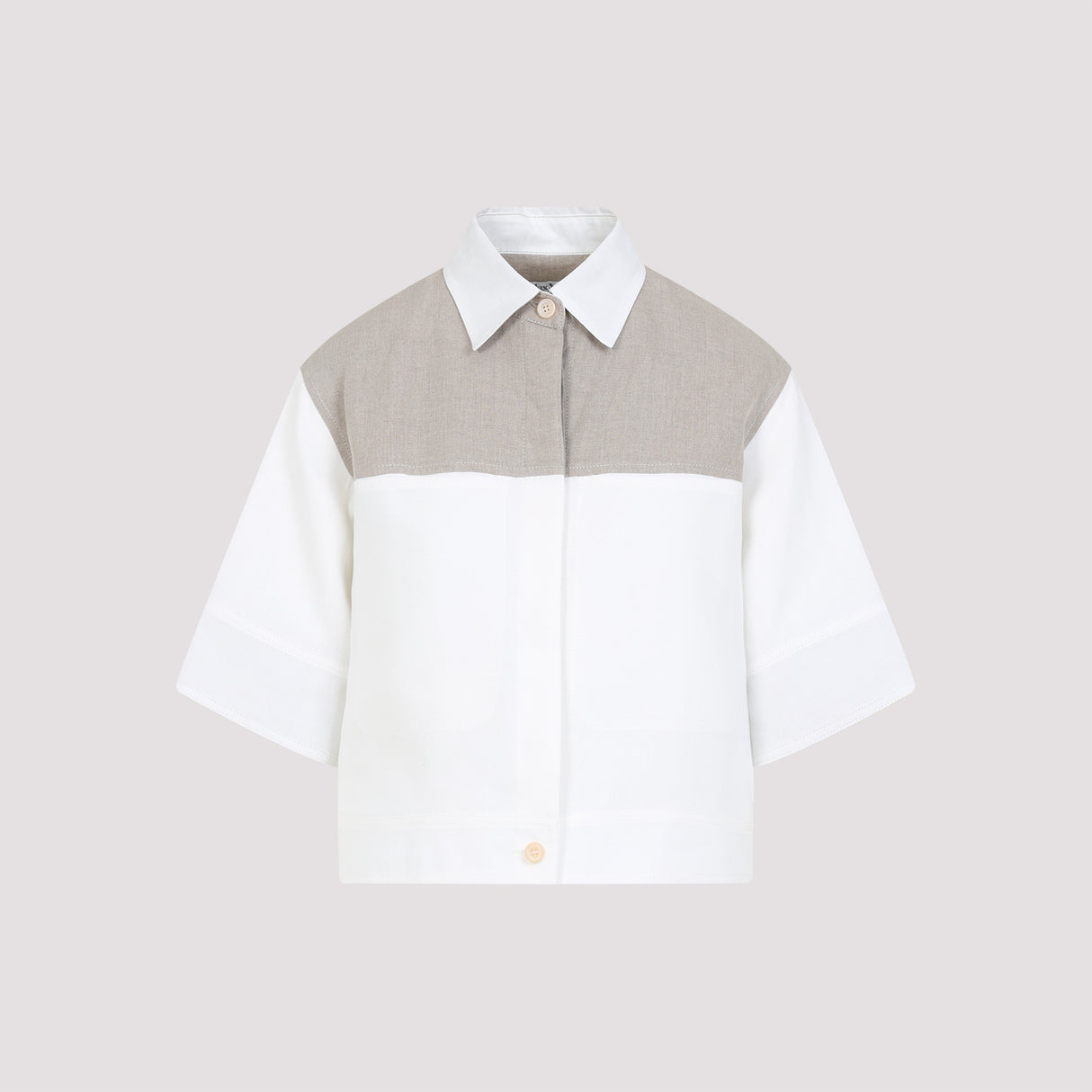 MAX MARA Bicolor Cropped Mini Shirt