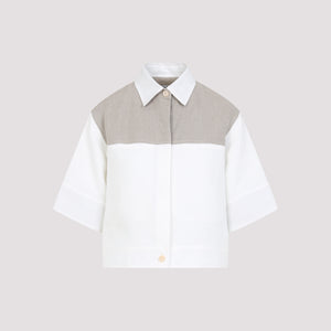 MAX MARA Bicolor Cropped Mini Shirt