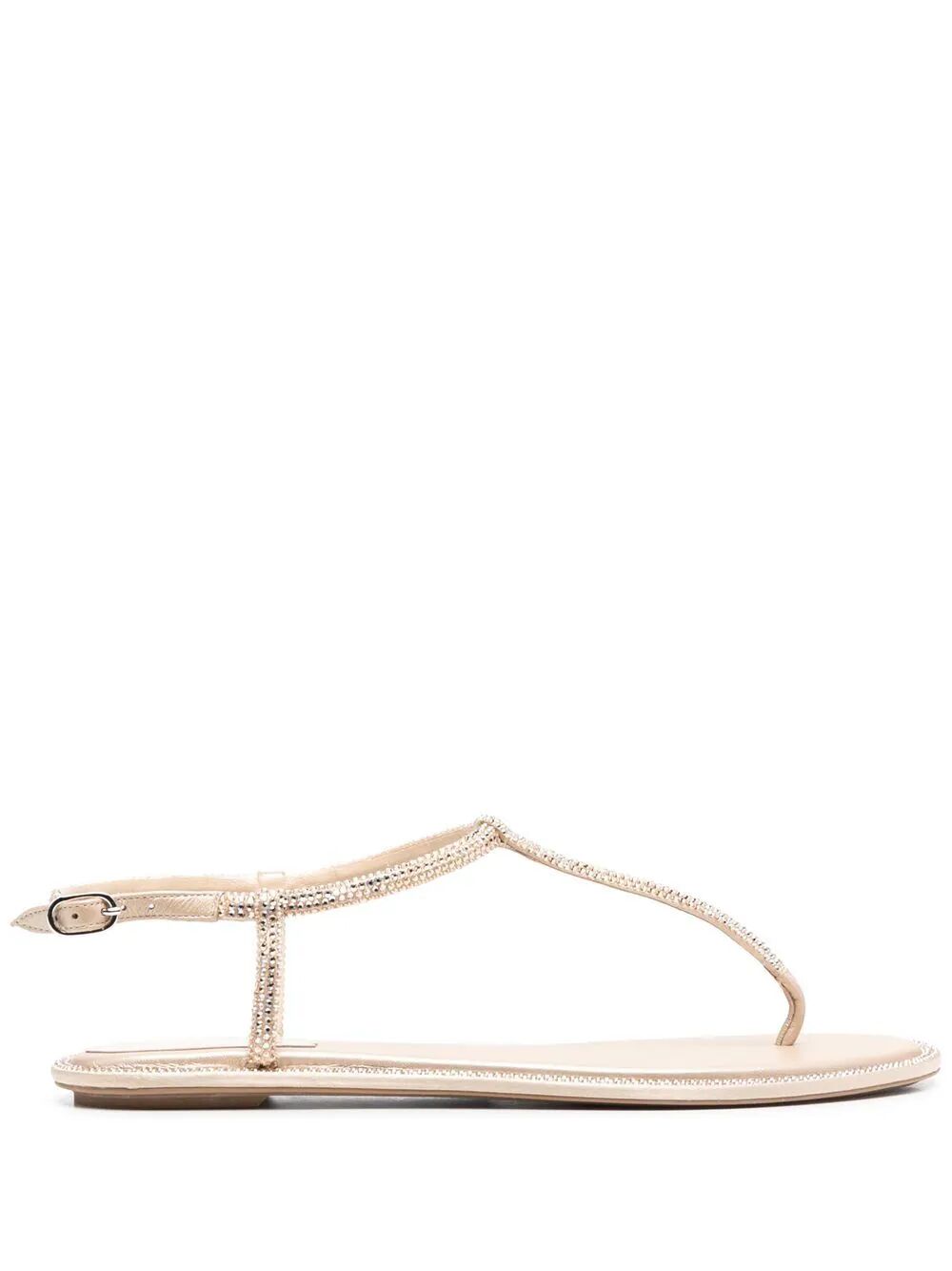 RENE CAOVILLA Men's Mini Leather Sandals with Crystal Details