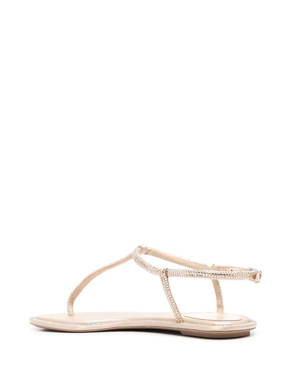 RENE CAOVILLA Men's Mini Leather Sandals with Crystal Details