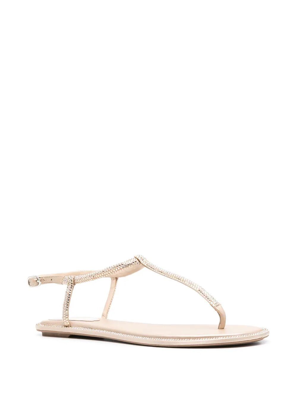 RENE CAOVILLA Men's Mini Leather Sandals with Crystal Details