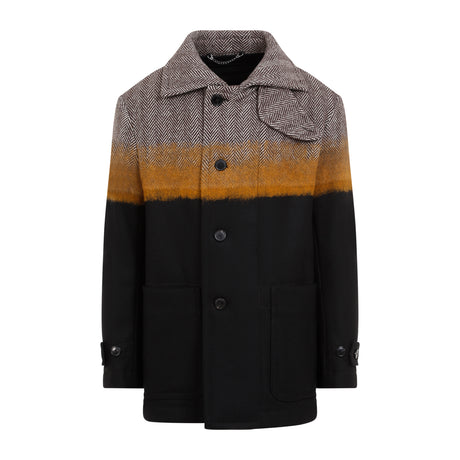 DRIES VAN NOTEN Double Breasted Wool Peacoat Jacket