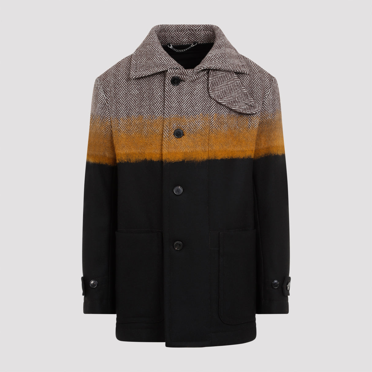 DRIES VAN NOTEN Double Breasted Wool Peacoat Jacket