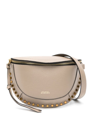 ISABEL MARANT Stud-Embellished Mini Leather Belt Handbag with Shoulder Strap - 25x16x9 cm