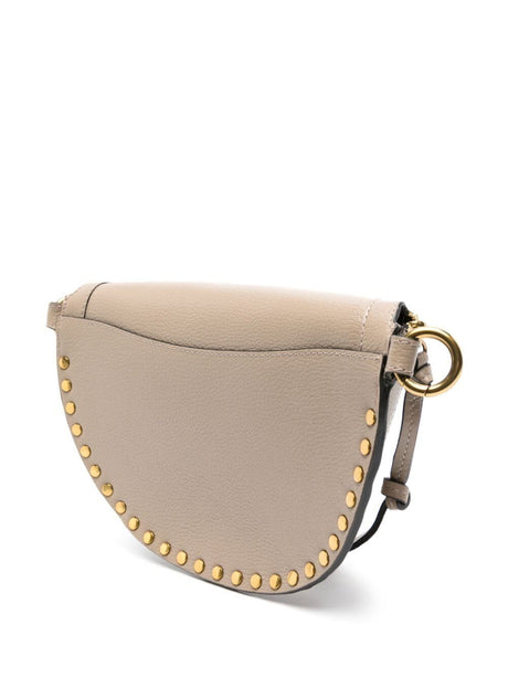 ISABEL MARANT Stud-Embellished Mini Leather Belt Handbag with Shoulder Strap - 25x16x9 cm